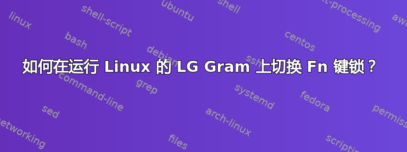 如何在运行 Linux 的 LG Gram 上切换 Fn 键锁？