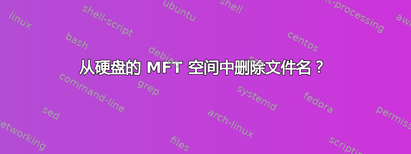 从硬盘的 MFT 空间中删除文件名？