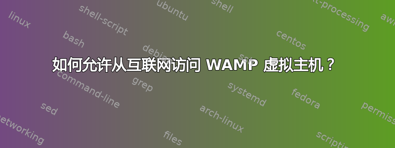 如何允许从互联网访问 WAMP 虚拟主机？