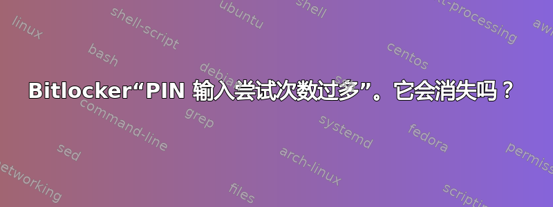 Bitlocker“PIN 输入尝试次数过多”。它会消失吗？