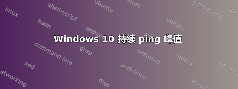 Windows 10 持续 ping 峰值