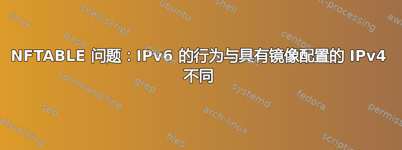 NFTABLE 问题：IPv6 的行为与具有镜像配置的 IPv4 不同