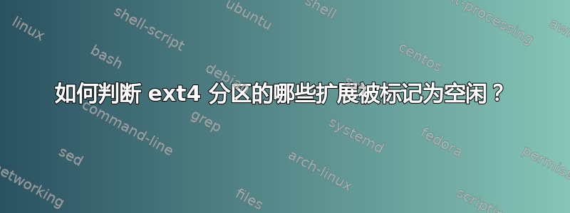 如何判断 ext4 分区的哪些扩展被标记为空闲？