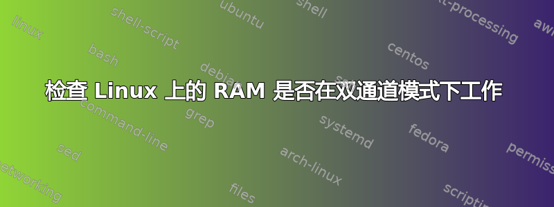 检查 Linux 上的 RAM 是否在双通道模式下工作