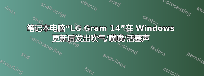 笔记本电脑“LG Gram 14”在 Windows 更新后发出吹气/噗噗/活塞声