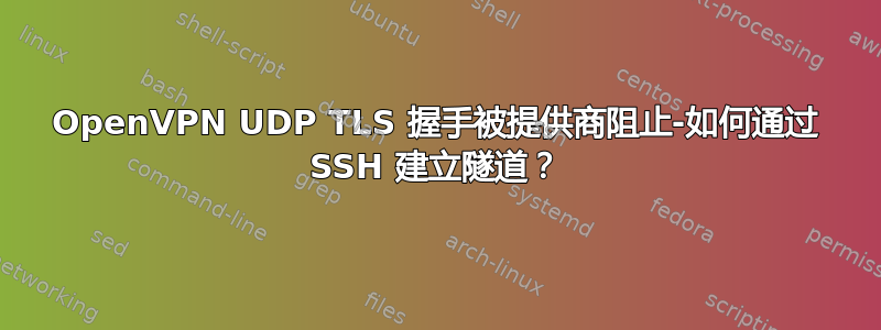 OpenVPN UDP TLS 握手被提供商阻止-如何通过 SSH 建立隧道？