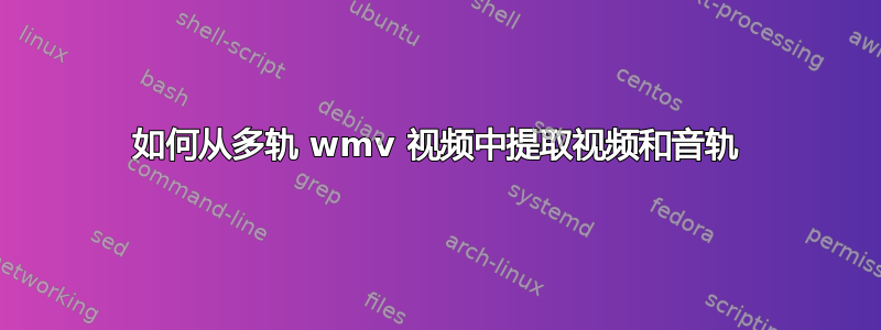 如何从多轨 wmv 视频中提取视频和音轨