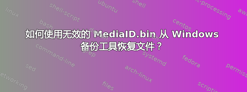 如何使用无效的 MediaID.bin 从 Windows 备份工具恢复文件？