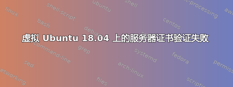 虚拟 Ubuntu 18.04 上的服务器证书验证失败