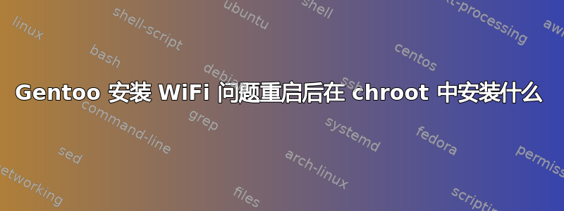 Gentoo 安装 WiFi 问题重启后在 chroot 中安装什么