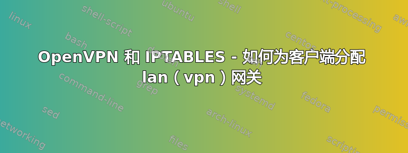 OpenVPN 和 IPTABLES - 如何为客户端分配 lan（vpn）网关