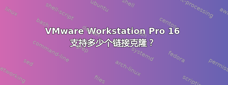 VMware Workstation Pro 16 支持多少个链接克隆？