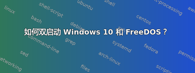 如何双启动 Windows 10 和 FreeDOS？