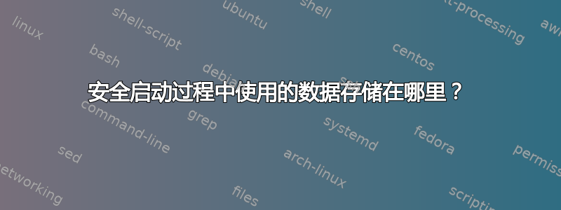 安全启动过程中使用的数据存储在哪里？