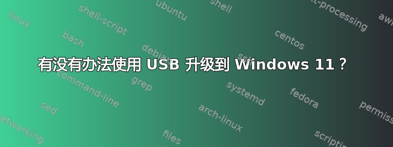 有没有办法使用 USB 升级到 Windows 11？