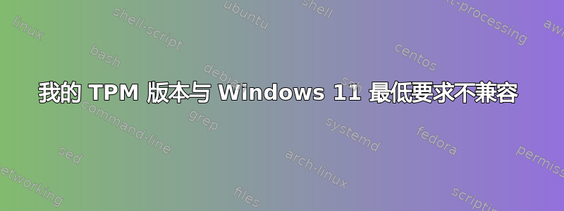 我的 TPM 版本与 Windows 11 最低要求不兼容