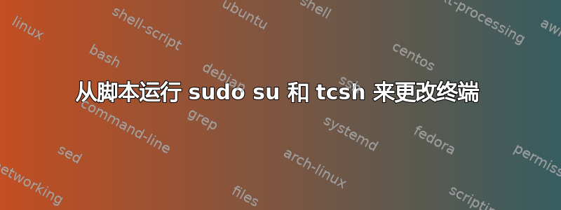 从脚本运行 sudo su 和 tcsh 来更改终端