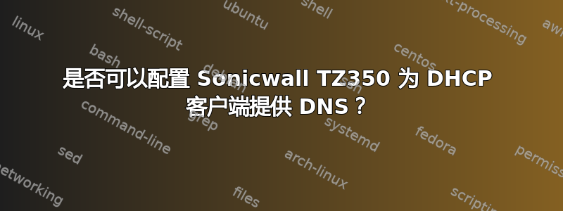 是否可以配置 Sonicwall TZ350 为 DHCP 客户端提供 DNS？