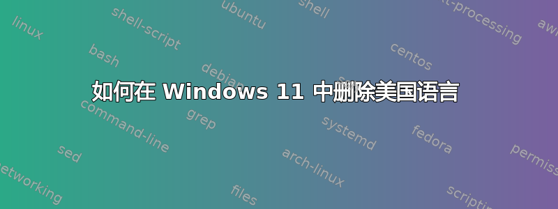 如何在 Windows 11 中删除美国语言