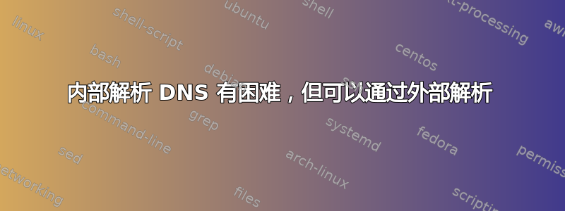 内部解析 DNS 有困难，但可以通过外部解析