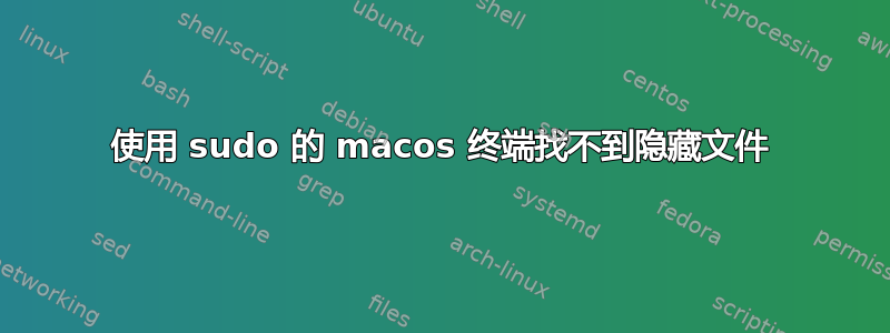 使用 sudo 的 macos 终端找不到隐藏文件