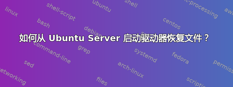 如何从 Ubuntu Server 启动驱动器恢复文件？