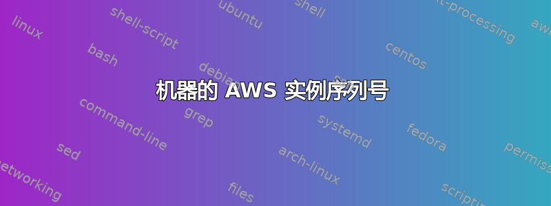 机器的 AWS 实例序列号