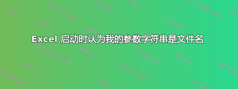 Excel 启动时认为我的参数字符串是文件名