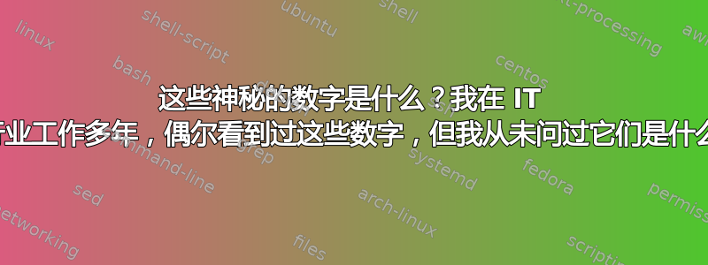 这些神秘的数字是什么？我在 IT 行业工作多年，偶尔看到过这些数字，但我从未问过它们是什么