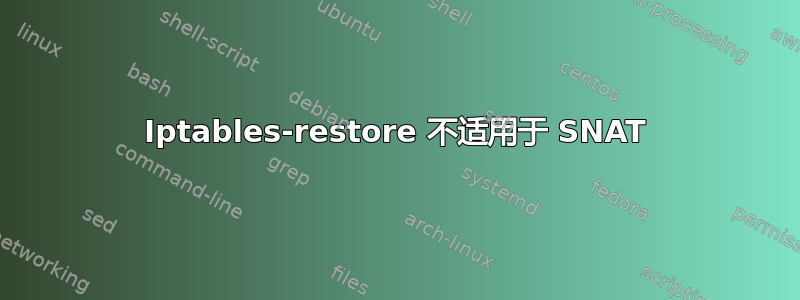 Iptables-restore 不适用于 SNAT