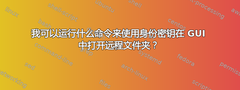 我可以运行什么命令来使用身份密钥在 GUI 中打开远程文件夹？