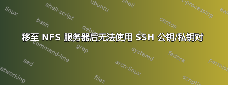 移至 NFS 服务器后无法使用 SSH 公钥/私钥对