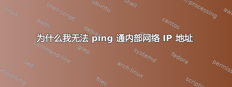 为什么我无法 ping 通内部网络 IP 地址