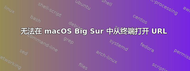 无法在 macOS Big Sur 中从终端打开 URL