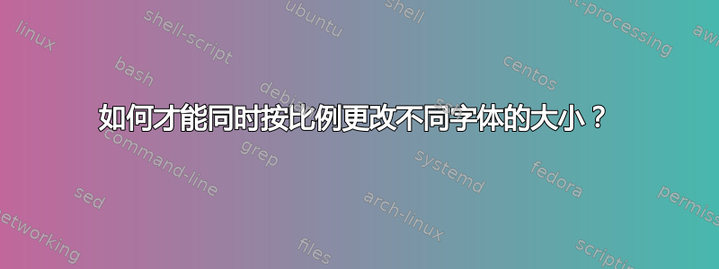 如何才能同时按比例更改不同字体的大小？