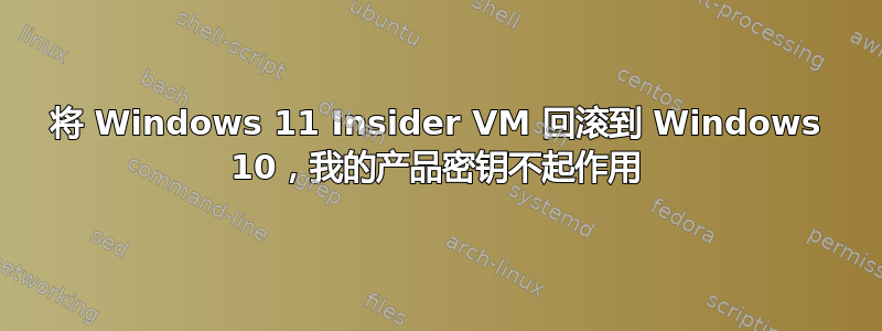 将 Windows 11 Insider VM 回滚到 Windows 10，我的产品密钥不起作用