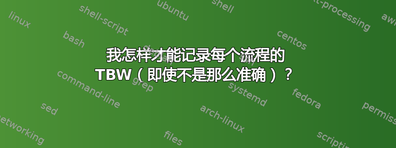 我怎样才能记录每个流程的 TBW（即使不是那么准确）？