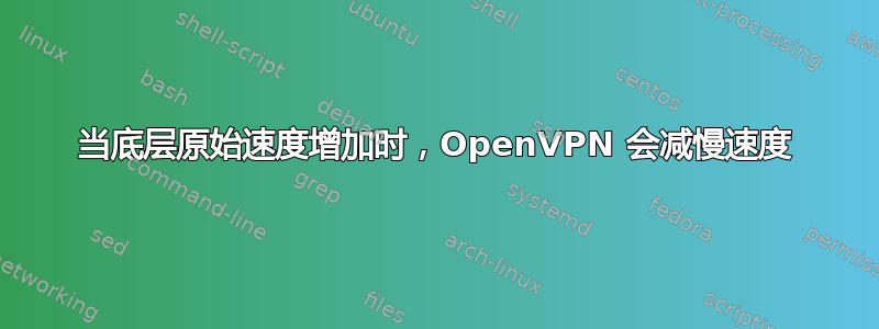 当底层原始速度增加时，OpenVPN 会减慢速度