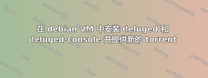 在 debian VM 中安装 deluged 和 deluged-console 并提供新的 torrent