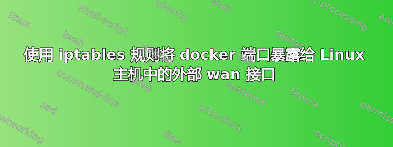 使用 iptables 规则将 docker 端口暴露给 Linux 主机中的外部 wan 接口