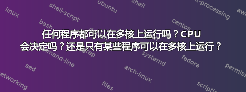 任何程序都可以在多核上运行吗？CPU 会决定吗？还是只有某些程序可以在多核上运行？