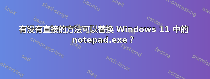 有没有直接的方法可以替换 Windows 11 中的 notepad.exe？