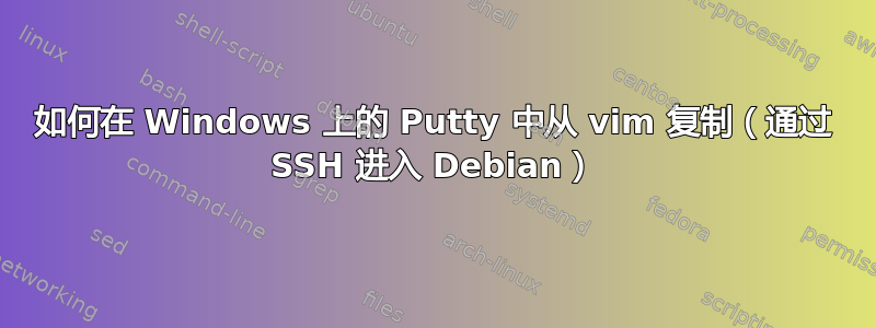 如何在 Windows 上的 Putty 中从 vim 复制（通过 SSH 进入 Debian）