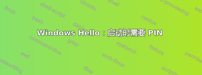 Windows Hello：启动时需要 PIN