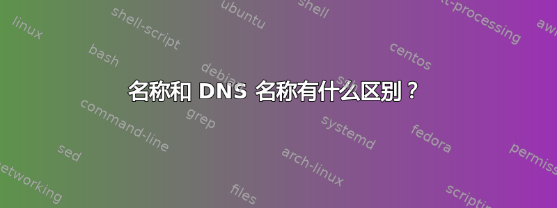 名称和 DNS 名称有什么区别？