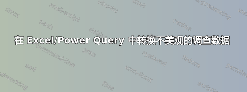 在 Excel/Power Query 中转换不美观的调查数据