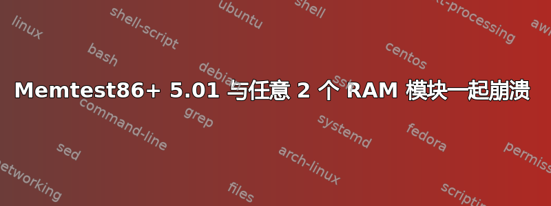 Memtest86+ 5.01 与任意 2 个 RAM 模块一起崩溃