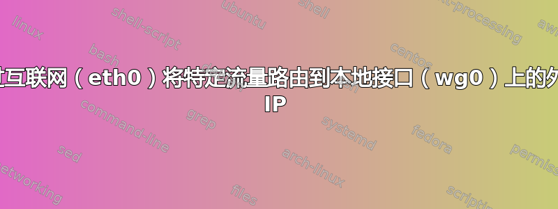 通过互联网（eth0）将特定流量路由到本地接口（wg0）上的外部 IP