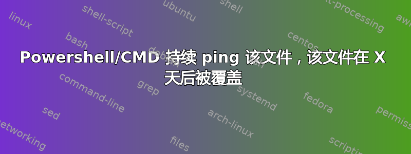 Powershell/CMD 持续 ping 该文件，该文件在 X 天后被覆盖