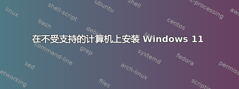 在不受支持的计算机上安装 Windows 11